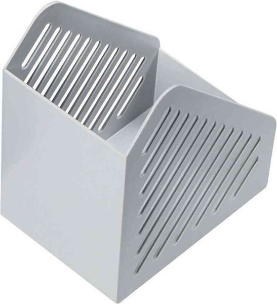 Porte-revue Design grille format A4 polystyrène Dos 75 mm Gris HELIT