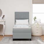 vidaXL Lit à ressorts avec matelas Gris clair 80 x 200 cm tissu