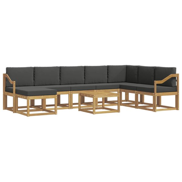 vidaXL Ensemble de canapés d'extérieur 9 Pièces Blanc et anthracite