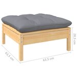vidaXL Salon de jardin 9 Pièces avec coussins gris bois de pin massif