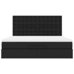 vidaXL Cadre de lit ottoman avec matelas noir 180x200 cm similicuir