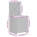 vidaXL Boîte à coussins Gris clair 55 x 55 x 69 cm polyrotin