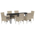 vidaXL Ensemble de salle à manger pour jardin 7 pc Gris clair