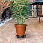vidaXL Chariots à plantes avec roues 5 Pièces Diamètre 30 cm Noir 170 kg