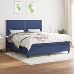 vidaXL Sommier à lattes de lit avec matelas Bleu 180x200 cm Tissu