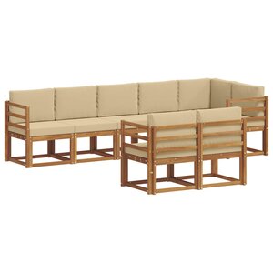 vidaXL Ensemble de canapés d'extérieur 8 Pièces Naturel et Beige