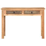 Bureau table poste de travail meuble d'ordinateur informatique étude 110 x 50 x 75 cm bois de récupération massif brun 02_0023368