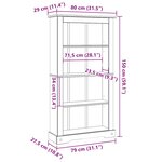 vidaXL Bibliothèque 4 niveaux Gamme Corona Pin mexicain 80x29x150 cm