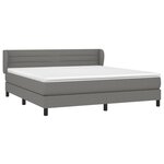 vidaXL Sommier à lattes de lit avec matelas Gris foncé 160x200cm Tissu