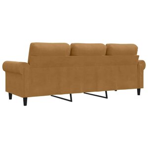 vidaXL Canapé à 3 places Marron 180 cm Velours