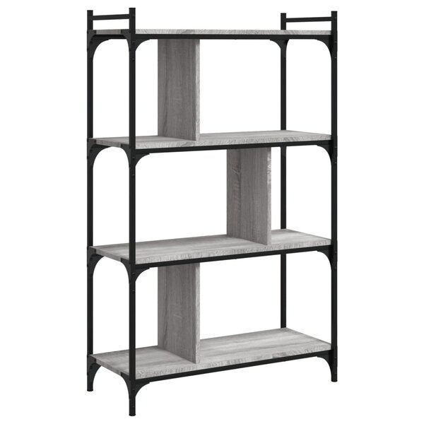 vidaXL Bibliothèque à 4 niveaux sonoma gris 76x32x123 cm