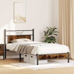 vidaXL Cadre de lit sans matelas chêne fumé 100x200 cm bois ingénierie