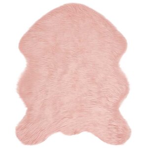 vidaXL Tapis en Peau de Mouton Synthétique Rose 80 x 50 cm Polyester