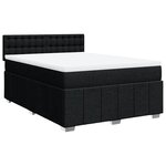 vidaXL Sommier à lattes de lit avec matelas Noir 160x200 cm Tissu