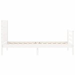 vidaXL Cadre de lit et tête de lit blanc 100x200 cm bois massif