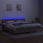 vidaXL Sommier à lattes de lit et matelas et LED Taupe 200x200cm Tissu