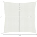 vidaXL Voile d'ombrage 160 g/m² Blanc 7x7 m PEHD