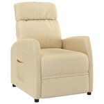 vidaXL Fauteuil inclinable Crème Tissu