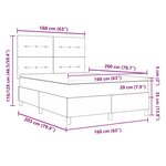 vidaXL Lit ressort avec matelas et LED grises  160x200 cm en tissu