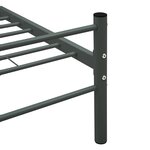 vidaXL Cadre de lit avec tête de lit gris 160x200 cm métal