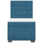 vidaXL Sommier à lattes de lit avec matelas bleu 80x200 cm velours