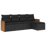vidaXL Salon de jardin 5 Pièces avec coussins noir résine tressée