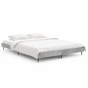 vidaXL Cadre de lit sans matelas gris béton 135x190 cm