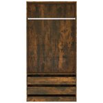 vidaXL Garde-robe Chêne fumé 100x50x200 cm Bois d'ingénierie