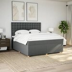 vidaXL Sommier à lattes de lit avec matelas Gris foncé 180x200cm Tissu