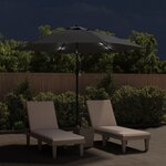 vidaXL Parasol d'extérieur avec LED et mât en acier 300 cm Anthracite