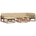 vidaXL Ensemble de canapés d'extérieur 19 Pièces Naturel et Beige