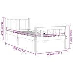 vidaXL Cadre de lit bois massif 90x190 cm simple