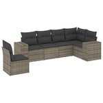 vidaXL Salon de jardin 6 Pièces avec coussins gris résine tressée