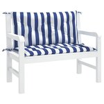 vidaXL Coussins de banc de jardin lot de 2 rayures bleues et blanches