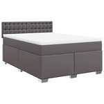 vidaXL Sommier à lattes de lit avec matelas Gris 140x200 cm Similicuir