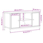 vidaXL Meuble TV Chêne fumé 100x40x50 cm Bois d'ingénierie