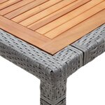vidaXL Table de jardin Gris 200x200x74 cm Résine tressée et acacia