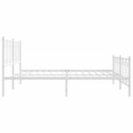 vidaXL Cadre de lit métal avec tête de lit/pied de lit blanc 200x200cm