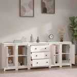 vidaXL Buffet Blanc 230x35x80 cm Bois massif de pin