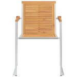 vidaXL Chaises de jardin lot de 8 Bois teck solide et acier inoxydable