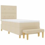 vidaXL Lit à ressorts avec matelas Crème 100 x 200 cm tissu