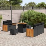 vidaXL Ensemble de canapé de jardin avec coussin 8 Pièces Noir