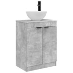 vidaXL Meuble de salle de bain avec évier Gris béton 54 x 35 x 83 cm