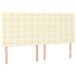vidaXL Sommier à lattes de lit avec matelas Crème 200x200cm Similicuir