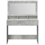 vidaXL Table de Toilette avec étagère Gris béton 100 x 41 x 135 cm