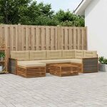 vidaXL Ensemble de canapés d'extérieur 7 Pièces Naturel et Beige