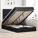 vidaXL Cadre de lit ottoman avec matelas noir 120x190 cm tissu