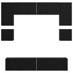 vidaXL Ensemble meuble TV 8 Pièces Chêne Noir 80 x 30 x 30 cm