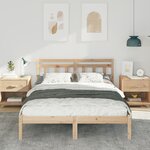 vidaXL Cadre de lit avec tête de lit Marron Bois de pin
