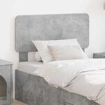vidaXL Tête de lit avec tête de lit Gris béton 75 cm Bois d'ingénierie